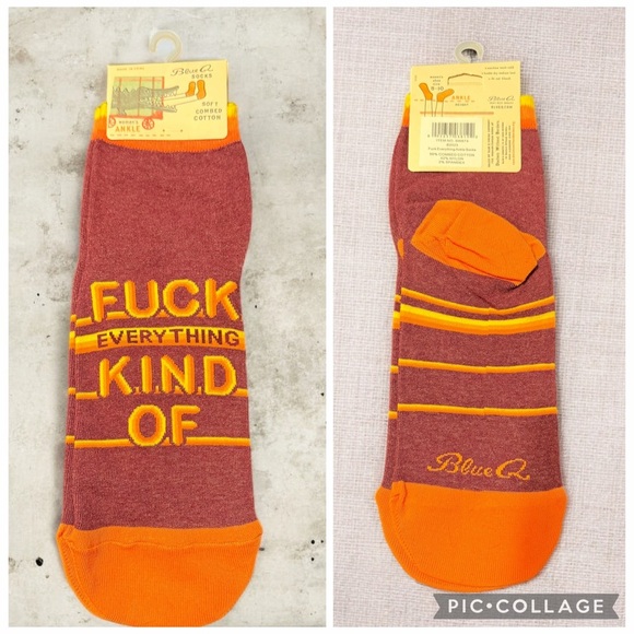 Blue Q Accessories - Blue Q Womens Casual Ankle Socks - Maroon and Orange